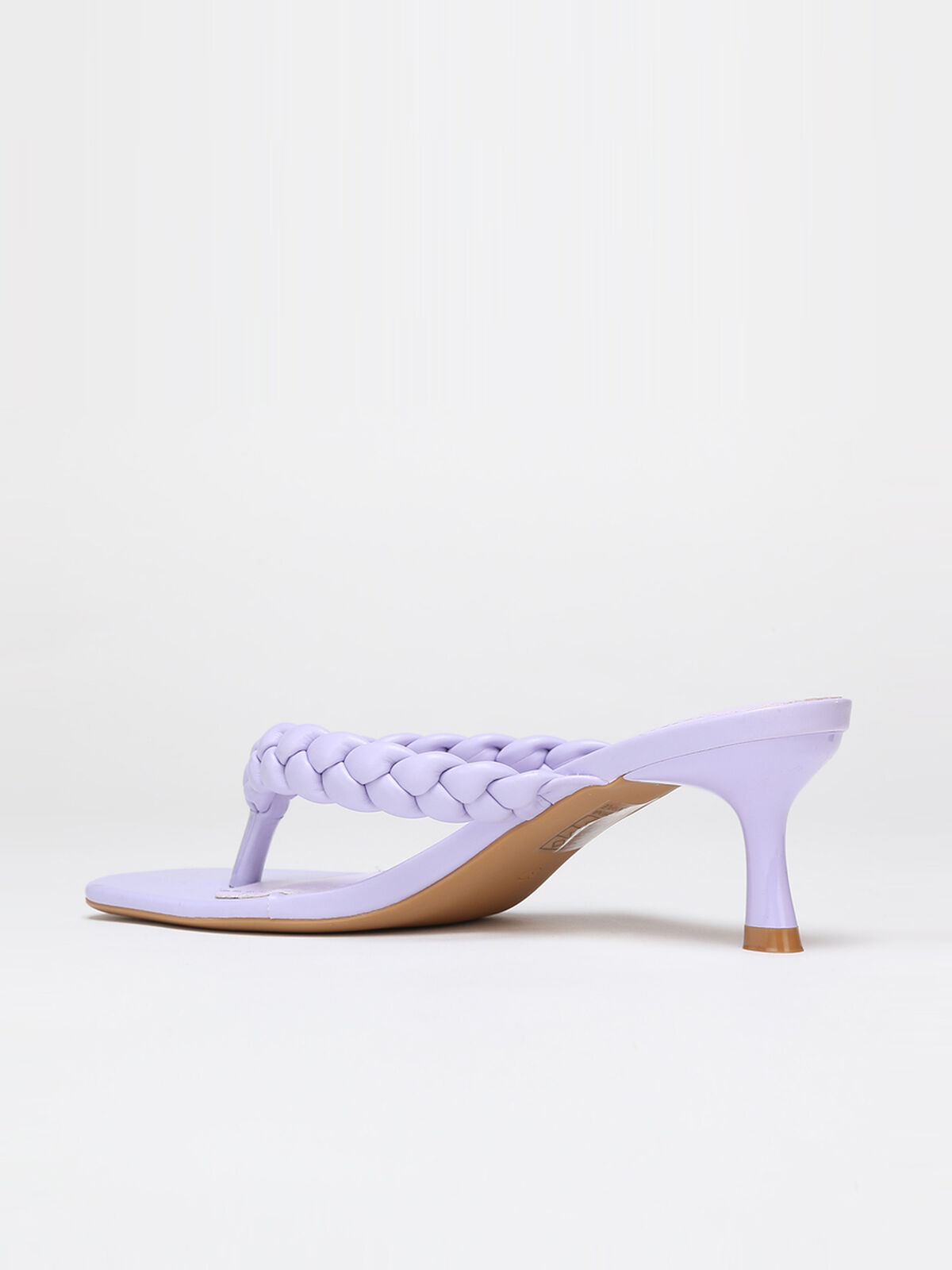 Mules bride tressée à petit talon- Violet