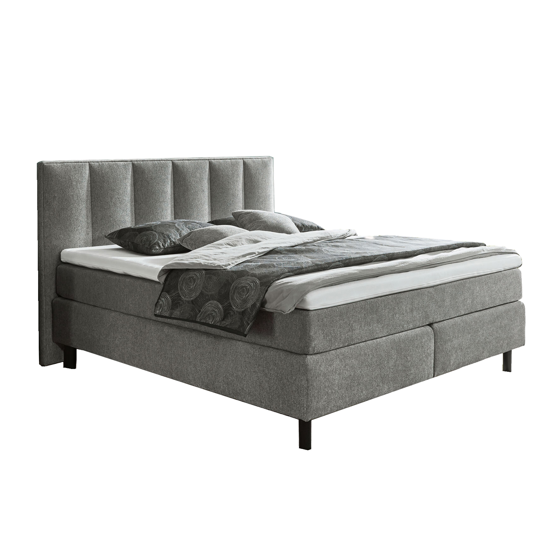 polsterpower Boxspringbett - grau - H3 - 180x200 cm