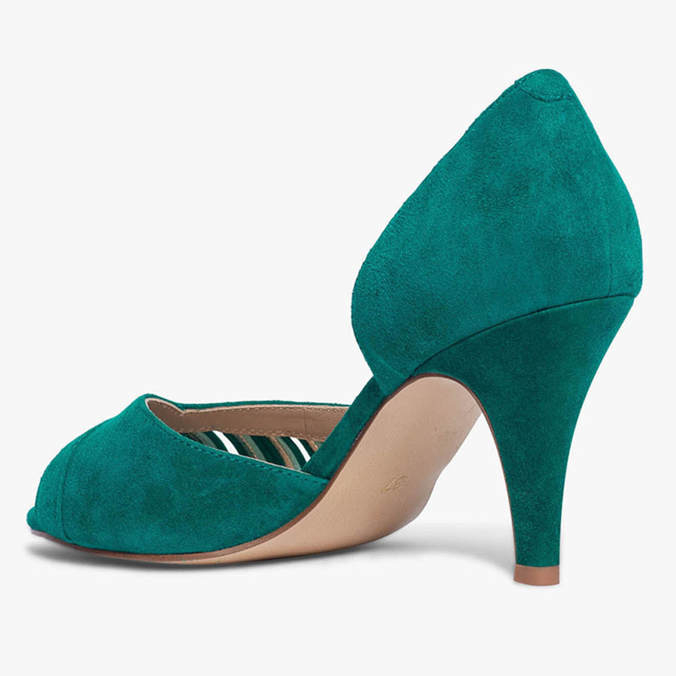Bocage Escarpins en Velours de Cuir Delaware émeraude - Talon 8.5 cm