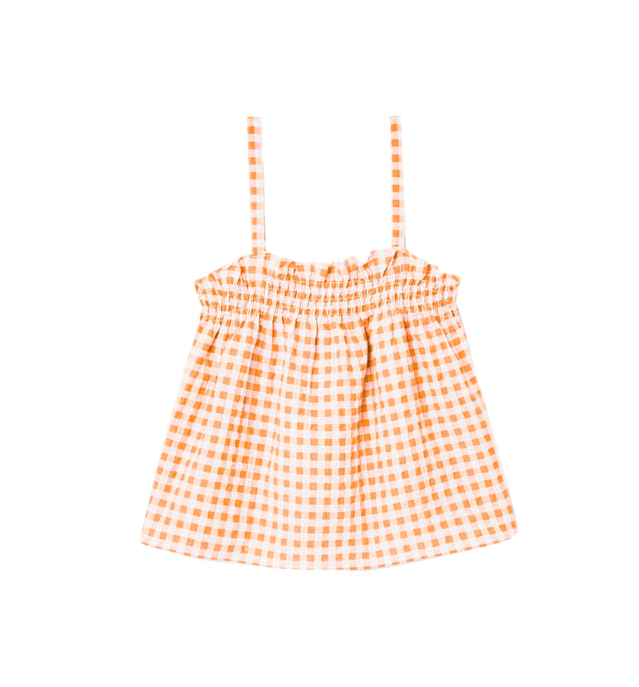 Top à bretelles en vichy - Carreaux orange