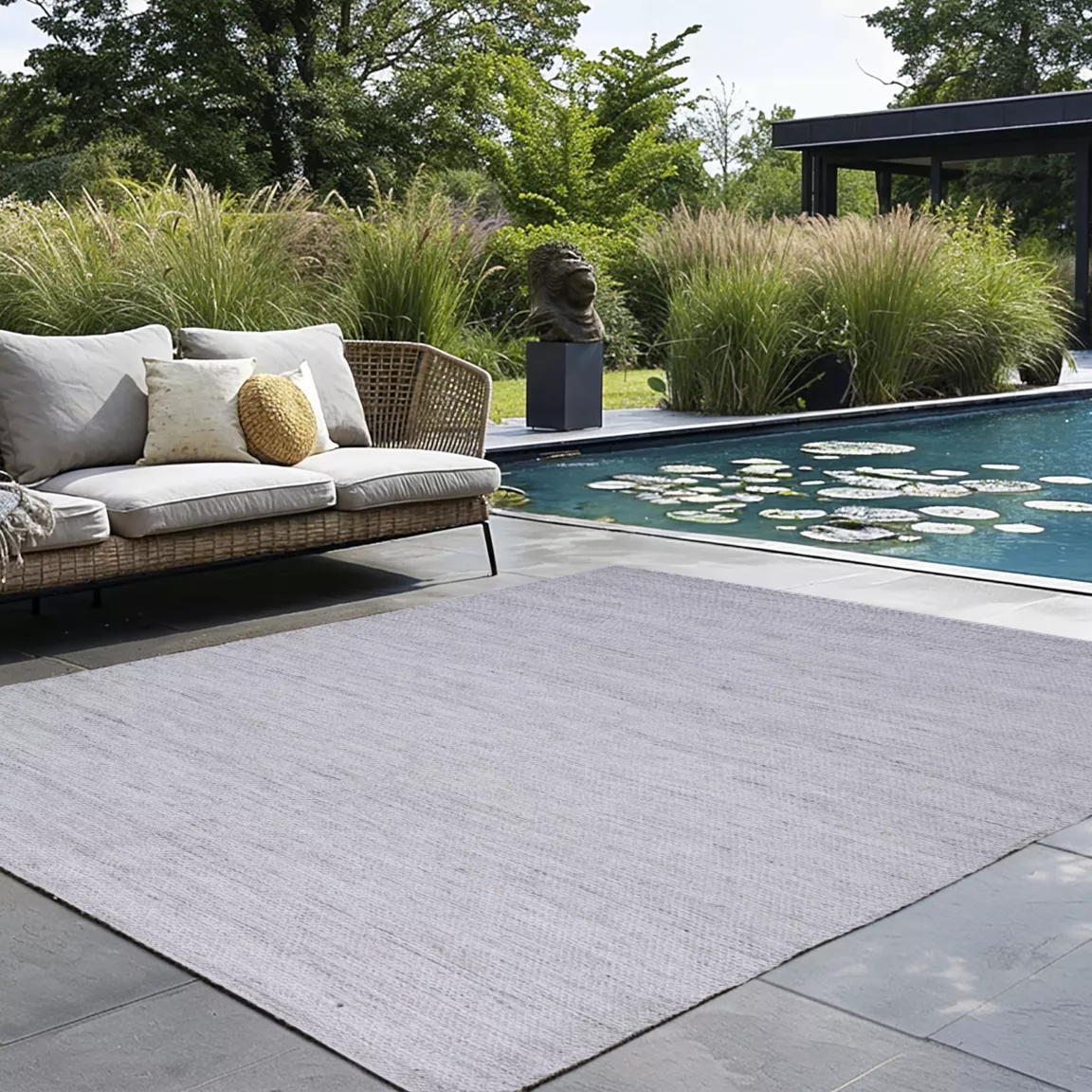 Tapis d'extérieur rectangulaire (160 x 230 cm) Léo Gris chiné