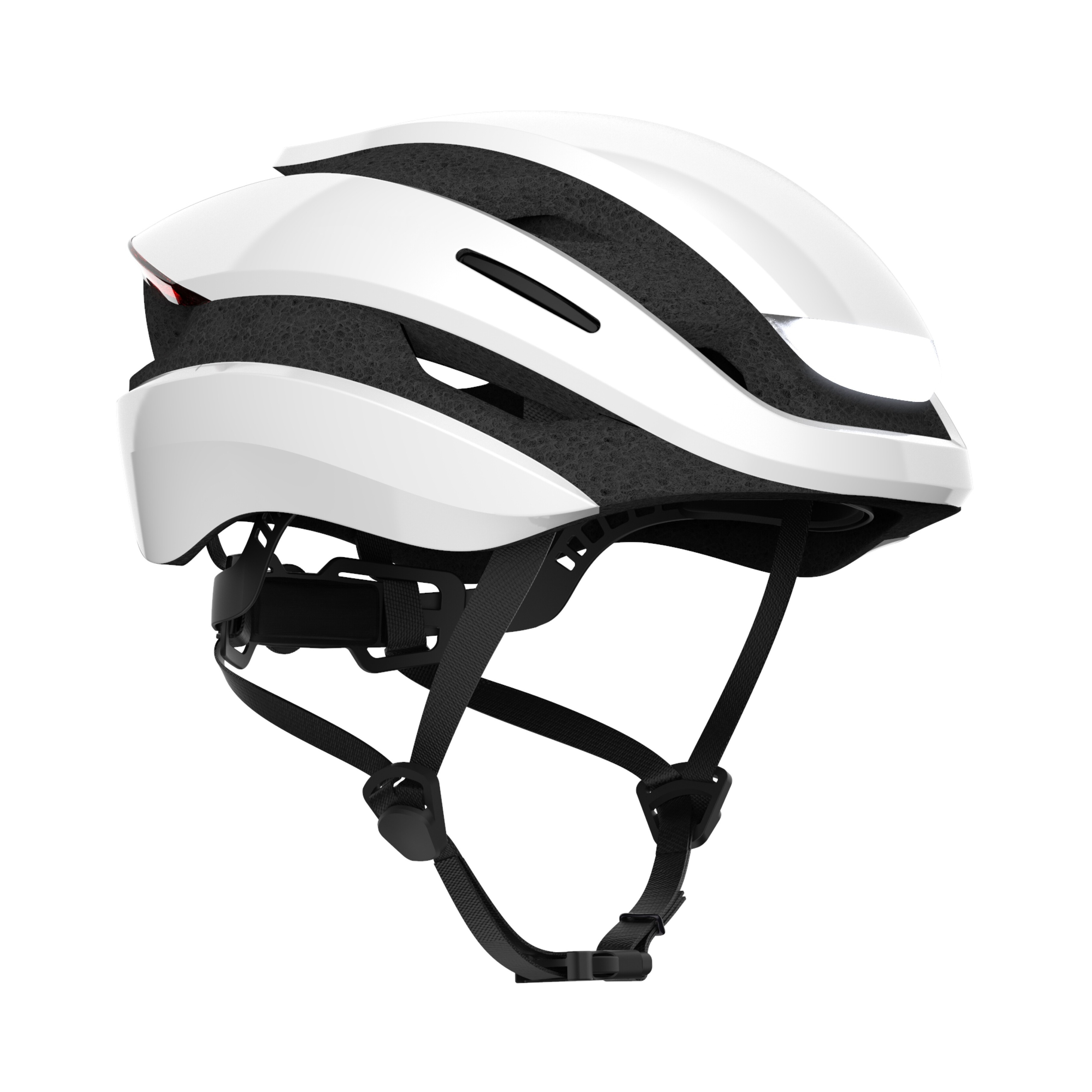 (Gr. M/L) Ultra Verstellbarer Fahrrad Helm Velo Kopf Schutz mit Front- und Rücklicht / Blinkerfunktion - Weiss