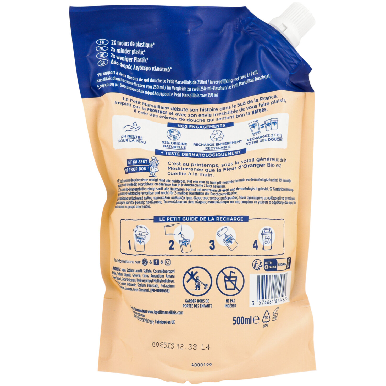 Le Petit Marseillais Duschcreme Orangenblüte Refill