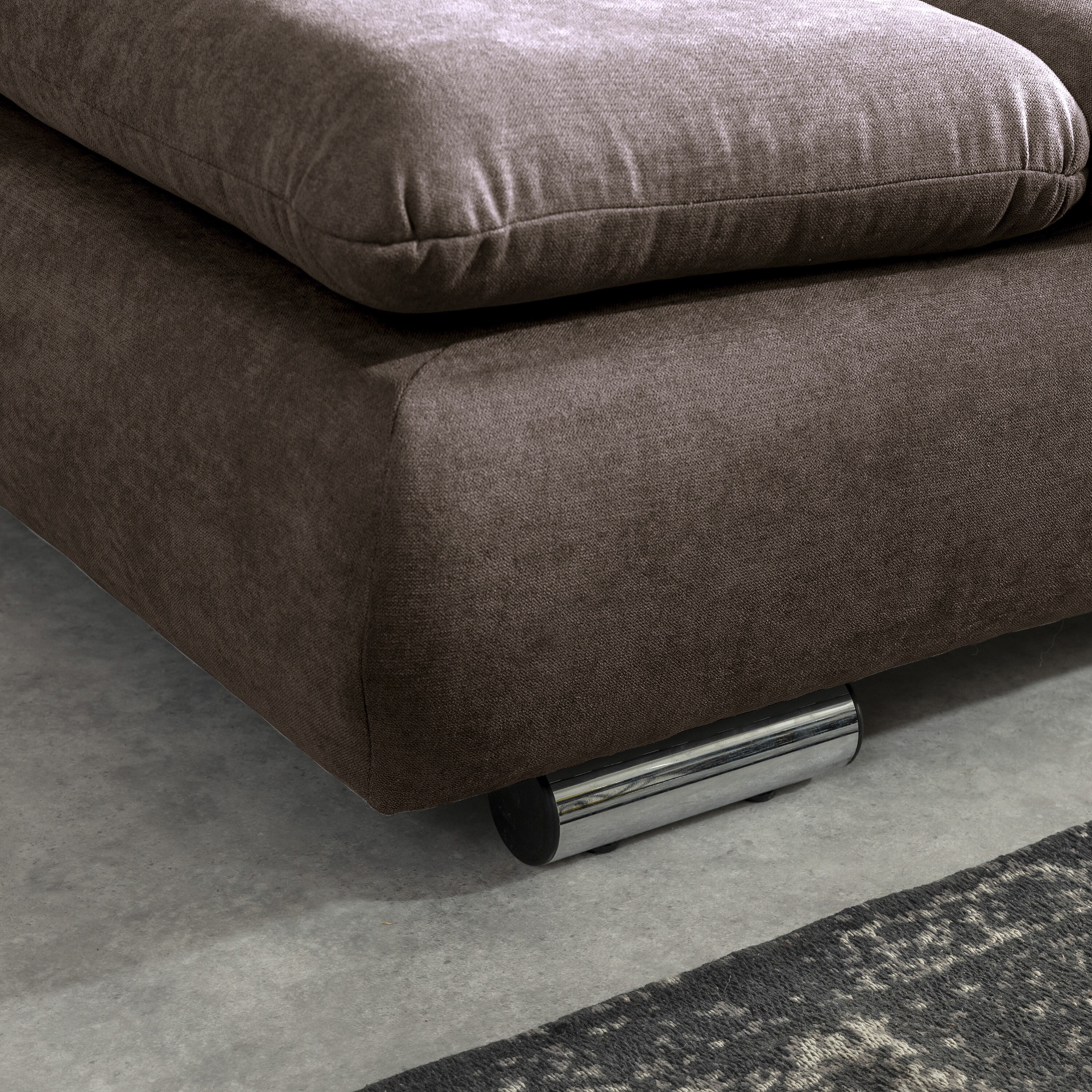 Max Winzer Terrence Sofa 2,5-Sitzer links mit Ecksofa rechts Flachgewebe schoko