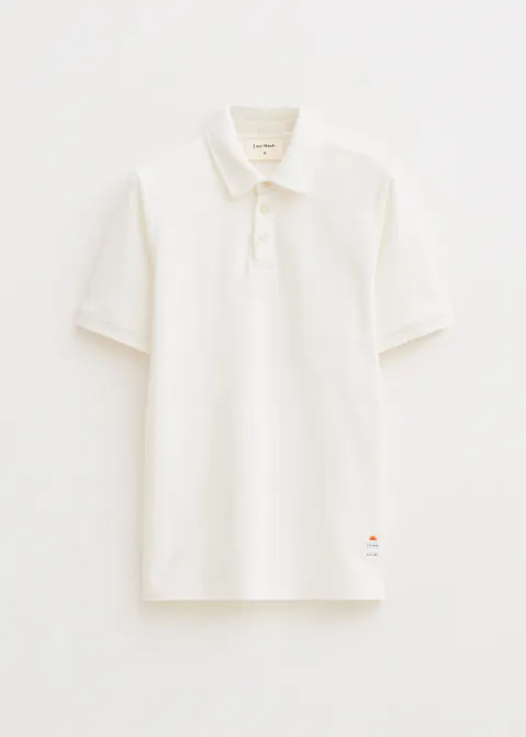 Polo met twill structuur off-white (WIT.O)