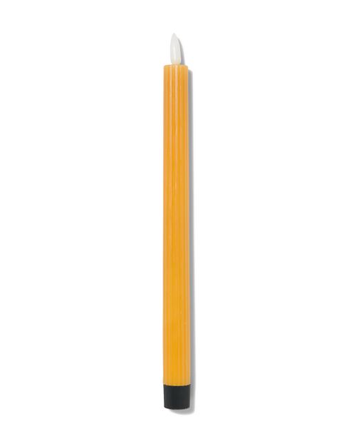 bougie nervurée LED avec cire Ø2.3x28.3 jaune ocre