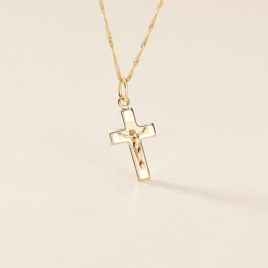 Pendentif Damian Croix Or Jaune