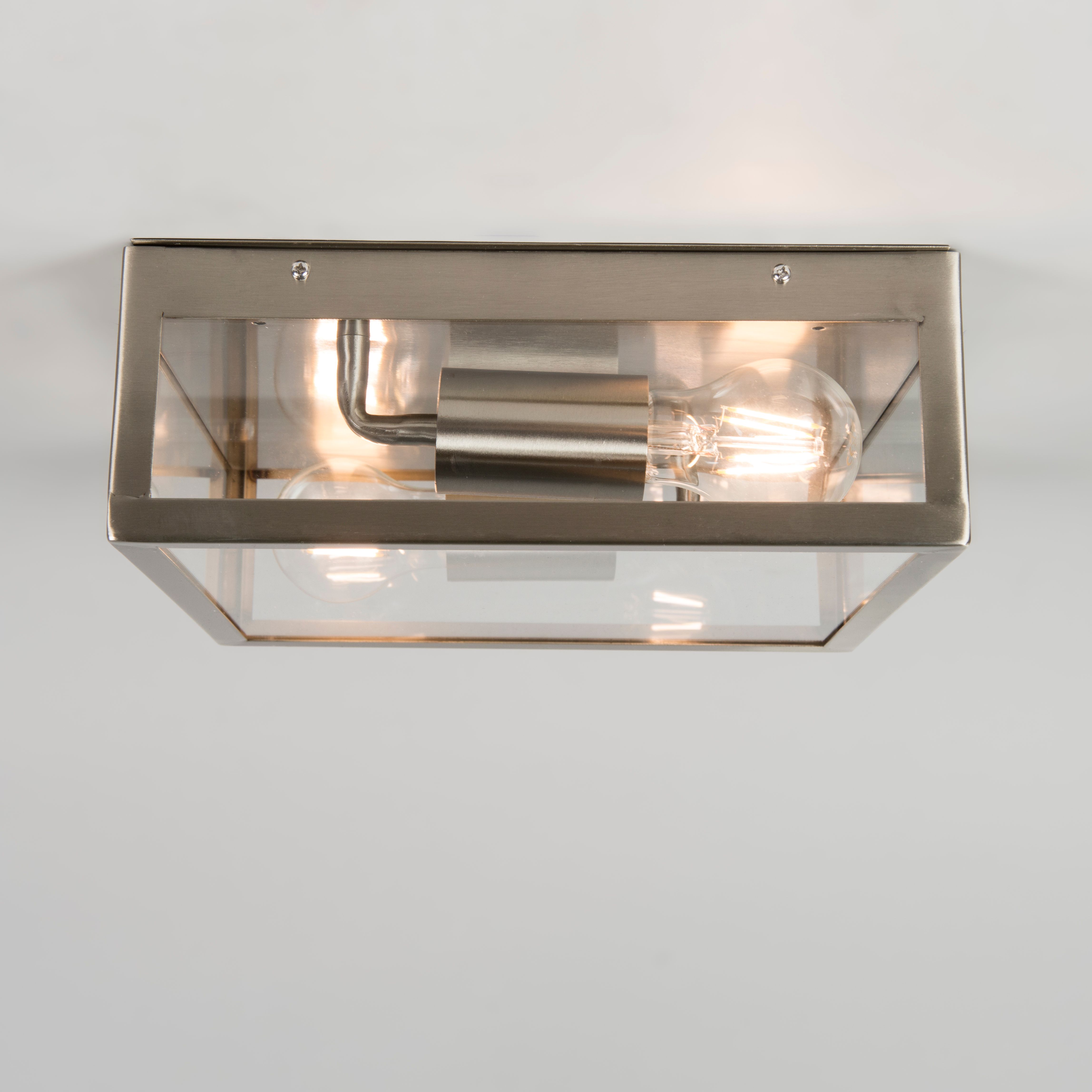 Moderne vierkante buiten plafondlamp staal 2-lichts - Rotterdam