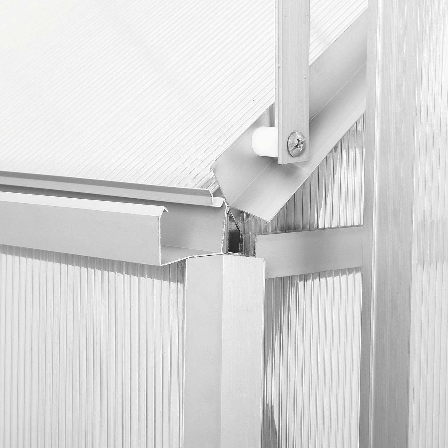 Zelsius Aluminium Gewächshaus mit Fundament 250 x 190 cm | 4 mm Hohlkammerplatten, UV-beständig, Winterfest | Treibhaus, Pflanzenhaus, Tomatenhaus, Frühbeet, Anbau Gewächshaus, Tomatengewächshaus