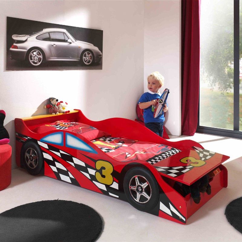 Bed Race Car - Rood - MDF - Avontuurlijk Ontwerp