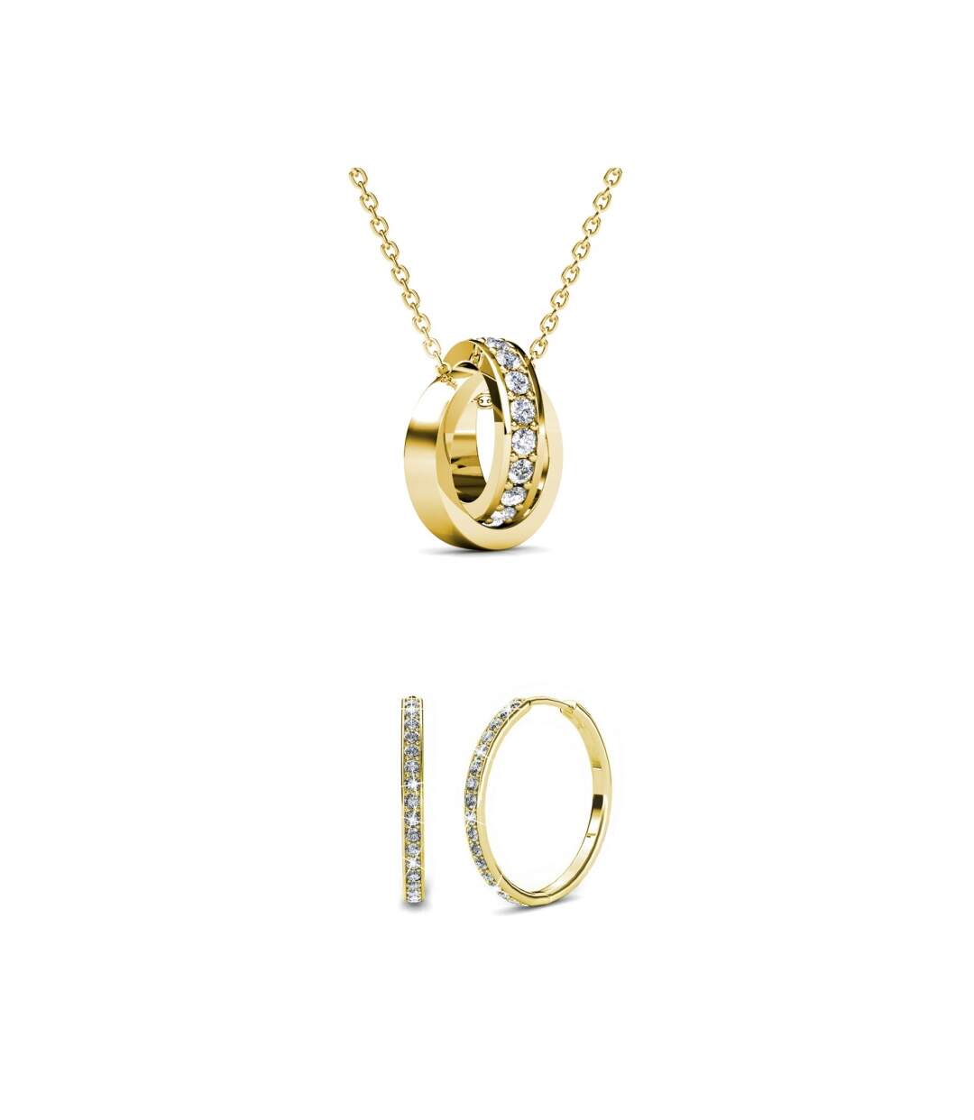 Parures Chic Circle Hoop - Or Rosé et Cristal