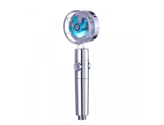 HERZBERG - Pomme et pommeau de douche Douchette à haute pression et turbocompresseur filtrant bleu...