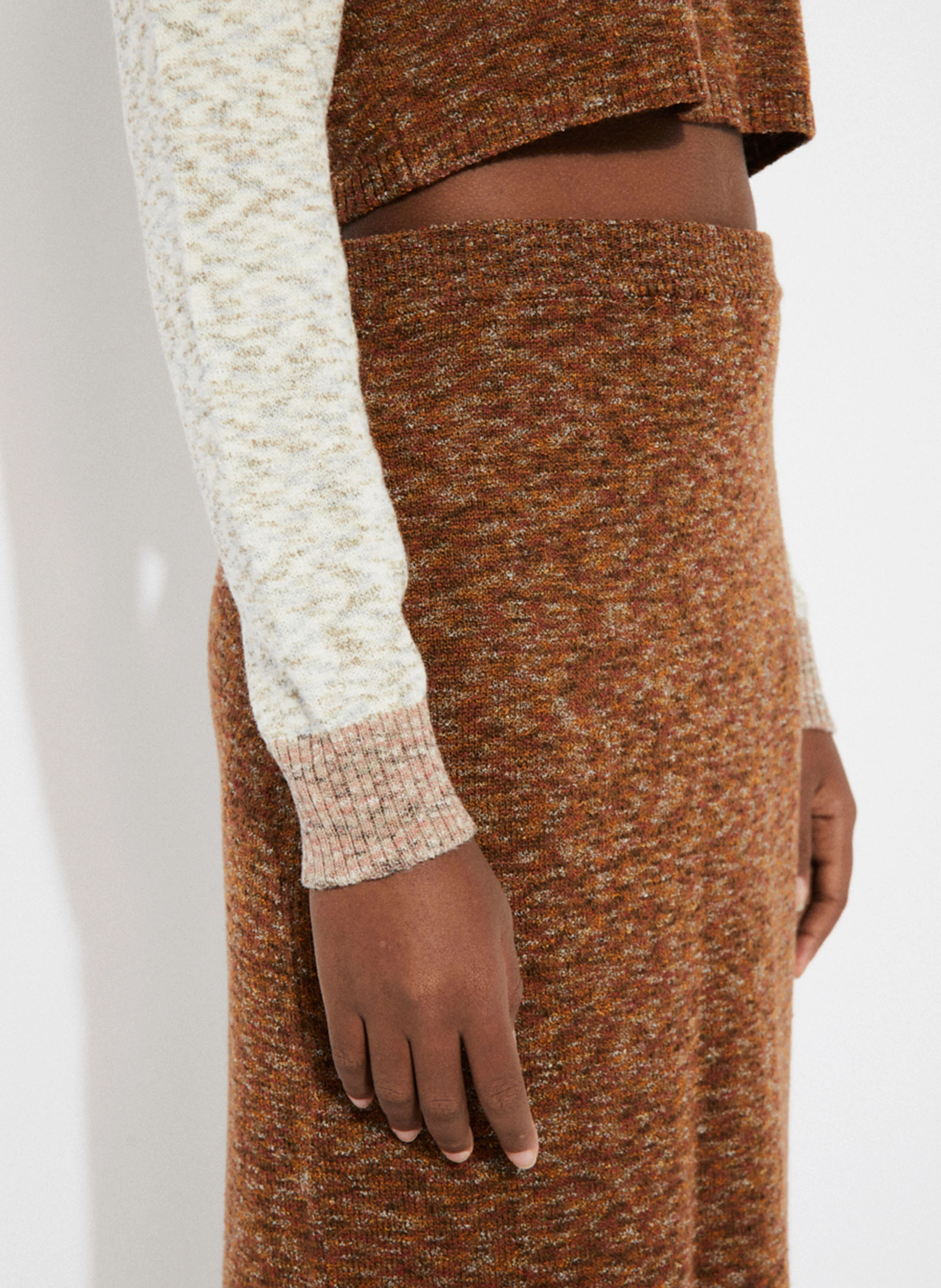 MOREDO - Jupe longue en maille| Bleu