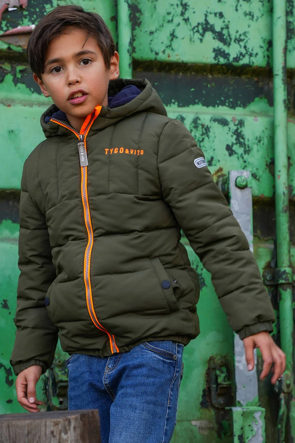 TYGO & vito gewatteerde jas donkergroen