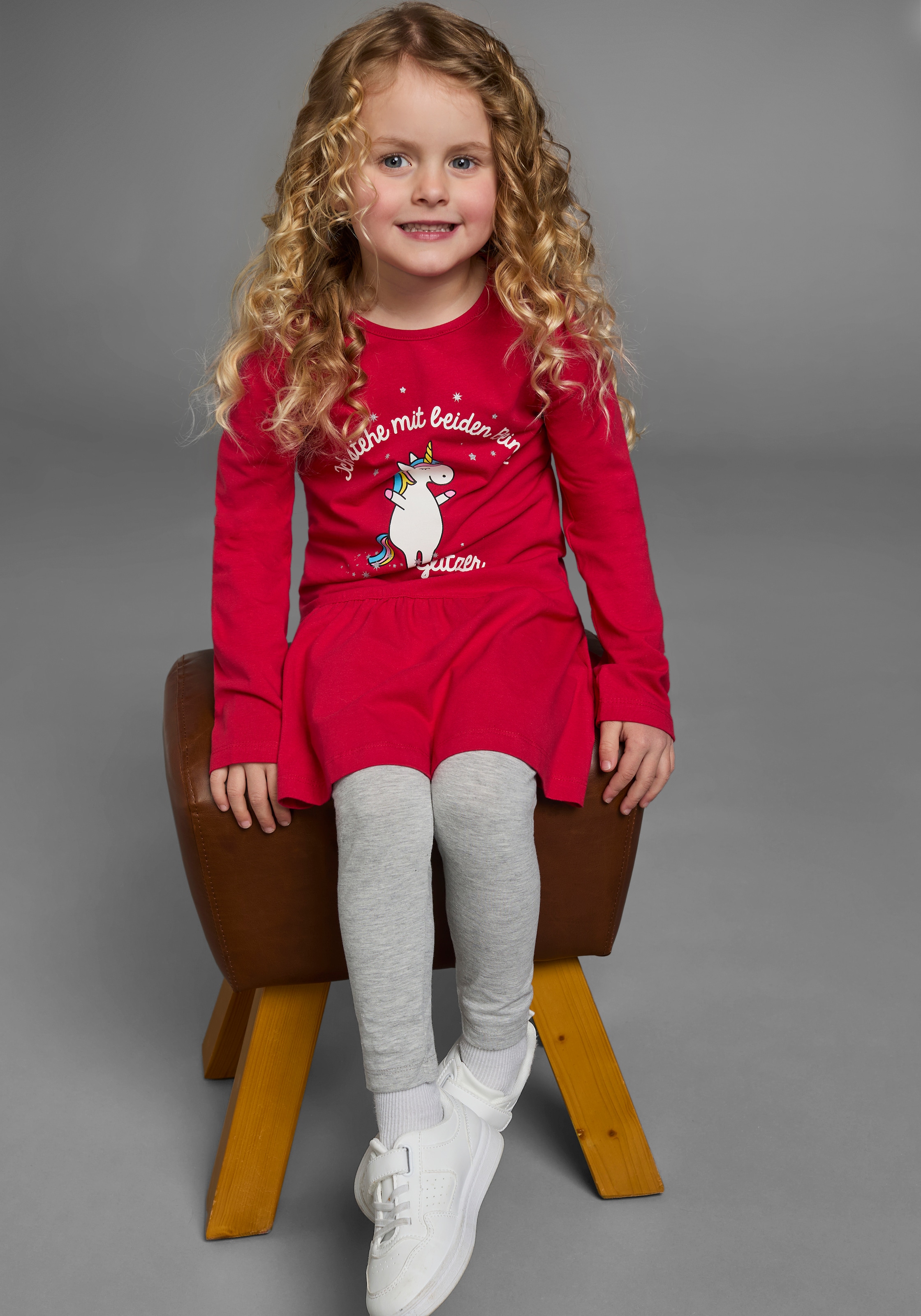 KIDSWORLD Jerseykleid »Einhorn« festliche Anlässe,  kniefreie Länge,  aus Baumwollmischung