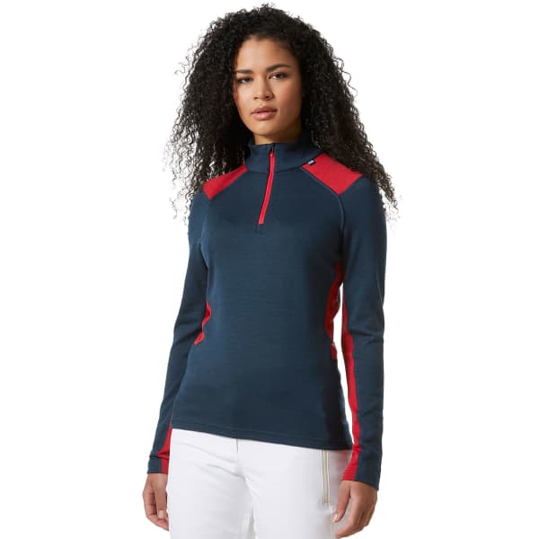 T-shirt thermique HELLY HANSEN W LIFA MERINO MIDW 1/2 ZIP NAVY