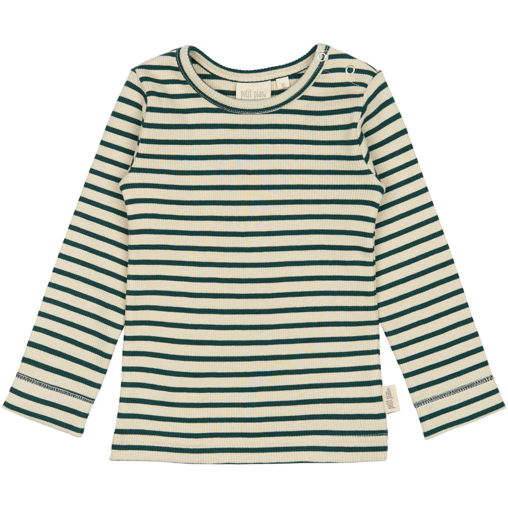 Køb Petit Piao Dark Sea/off White Bluse Modal Striped