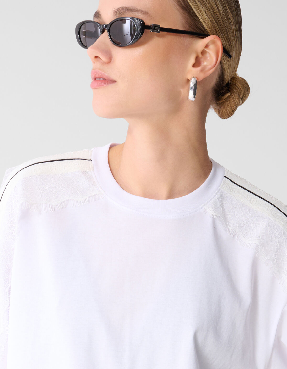 Kanten T-shirt Wit