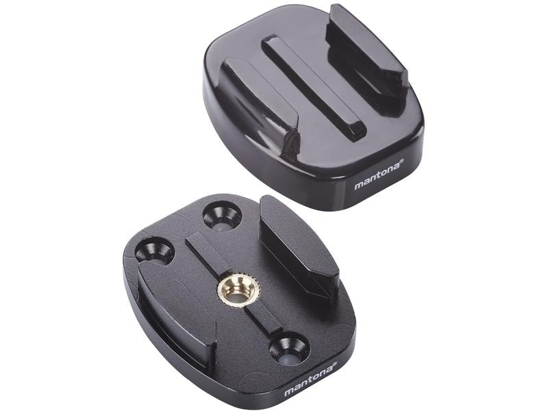 Mantona Schnellwechselplatte Set GoPro 1/4 Zoll Schnellspann Halterungen aus Metall und Kunststoff für GoPro Adaptersysteme