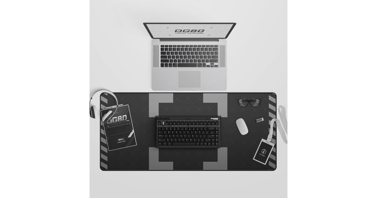 IqunixOG80 Dark Side Wireless Mechanical Keyboard, gaming toetsenbord  (Zwart, US lay-out, Cherry MX Blue, RGB leds, 80% (TKL), Hot-swappable, PBT, 2.4GHz | Bluetooth 5.1 | USB-C)