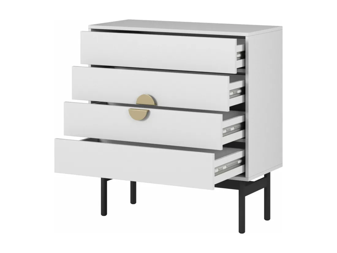 Commode à tiroirs - 85 cm - blanc - STOON