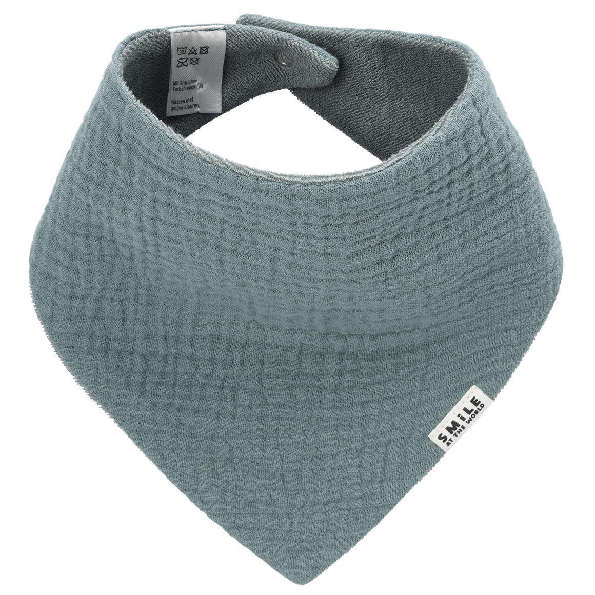 Topomini Baby Musselin-Bandana mit Frottee-Innenseite petrol