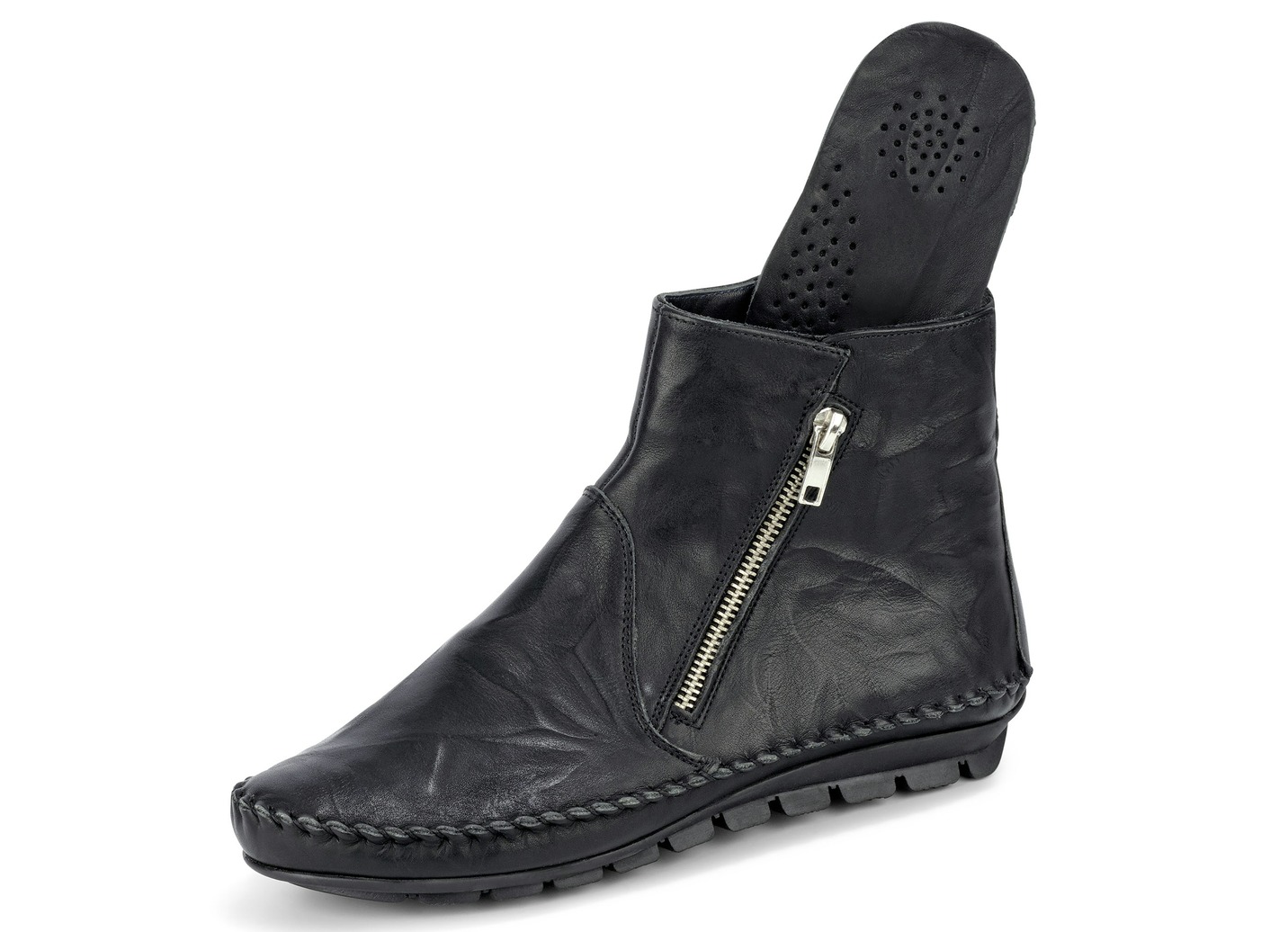 Gemini Mokassin-Stiefelette mit Zier-Reißverschluss