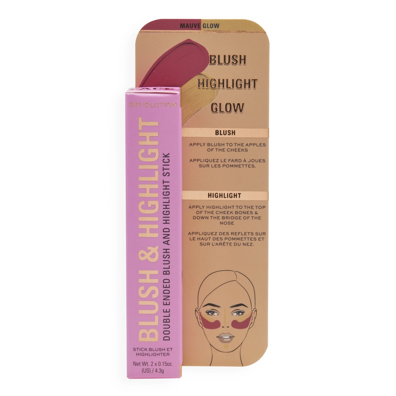 Makeup Revolution Blush & Highlight Stick 8,6 gr. - Mauve Glow