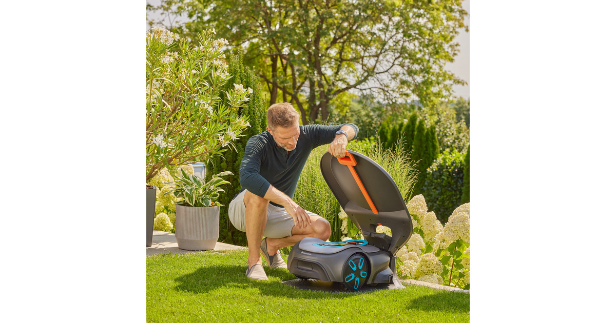 GARDENASILENO robotmaaiergarage voor SILENO pro / max / free afdak  (Grijs/oranje)