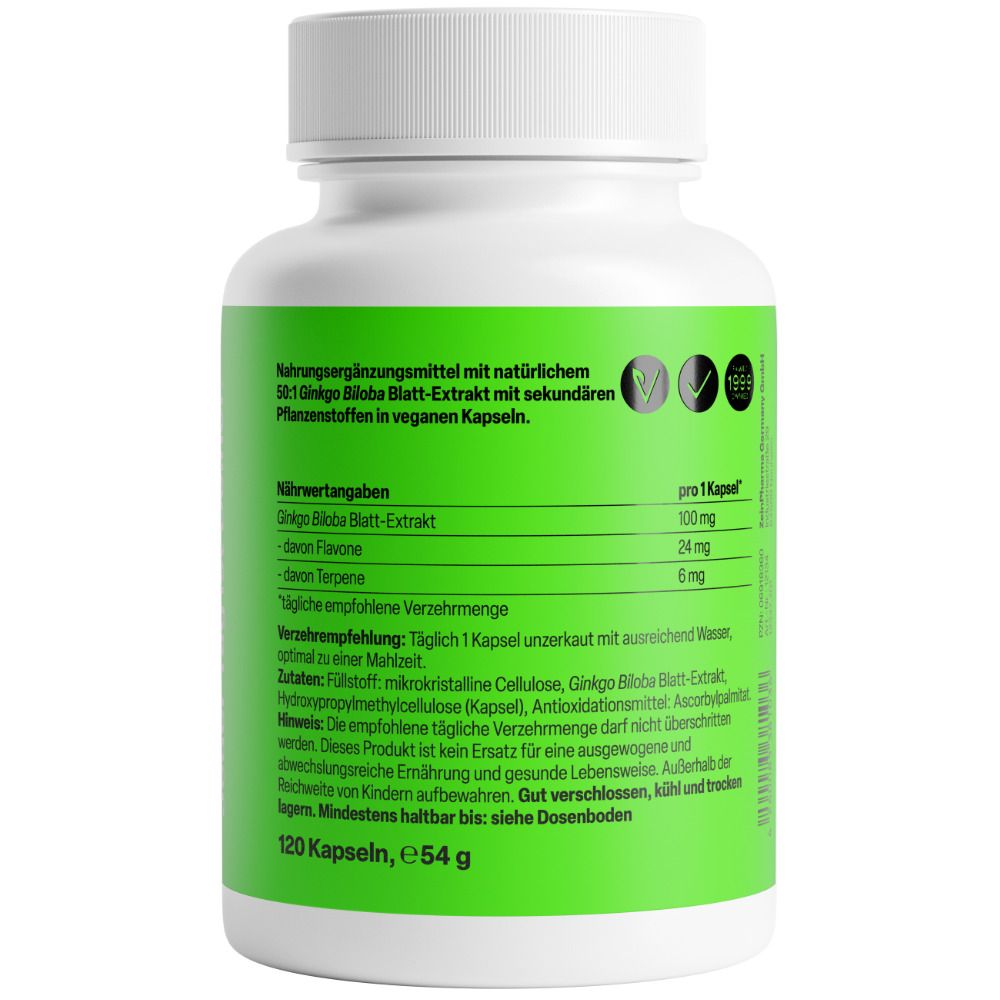 ZeinPharma® Ginkgo Biloba Kapseln 100 mg