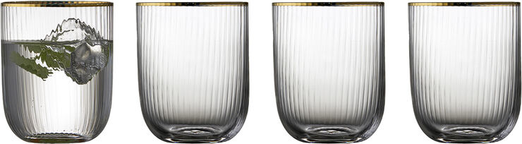 Lyngby Glas Tumbler Palermo Gold 35cl 4stk Clear