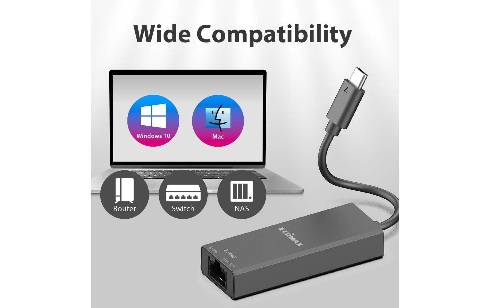 Netzwerk-Adapter EU-4307 V2 USB 3.1 Typ-CUSB-C- zu 2.5G-Gigabit-Ethernet-Adapter