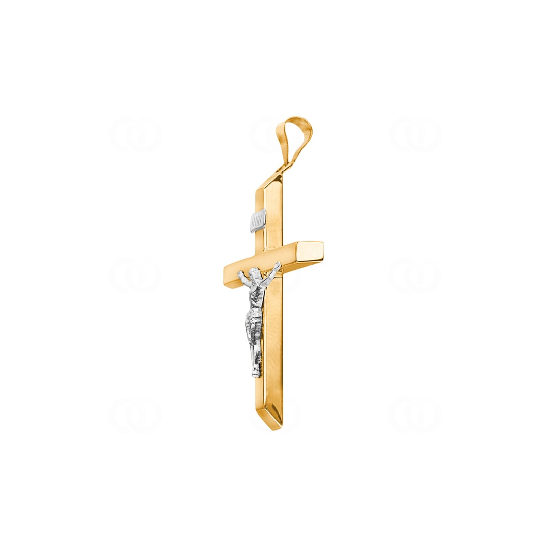 Anhänger 750/18 K Gelbgold Kreuz mit Jesus 37 x 25mm