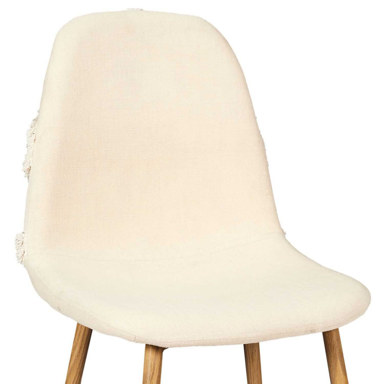 Home Deco Factory Chaise Faro pieds métal imitation bois beige/marron - 50x86x44 cm