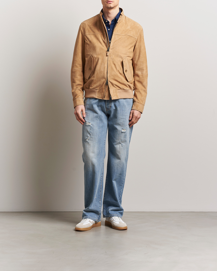 GANT Suede Harrington Jacket Warm Khaki