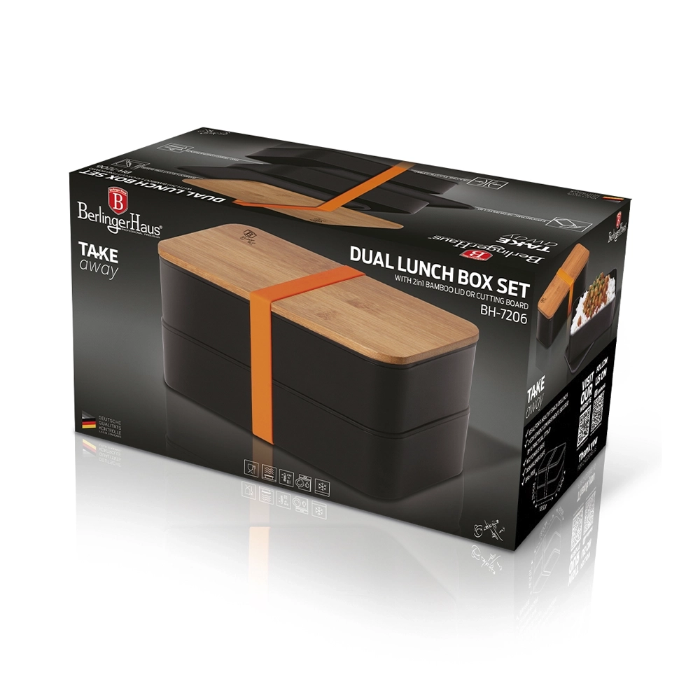 Berlinger Haus 2-teilige Lunchbox mit Bambusdeckel