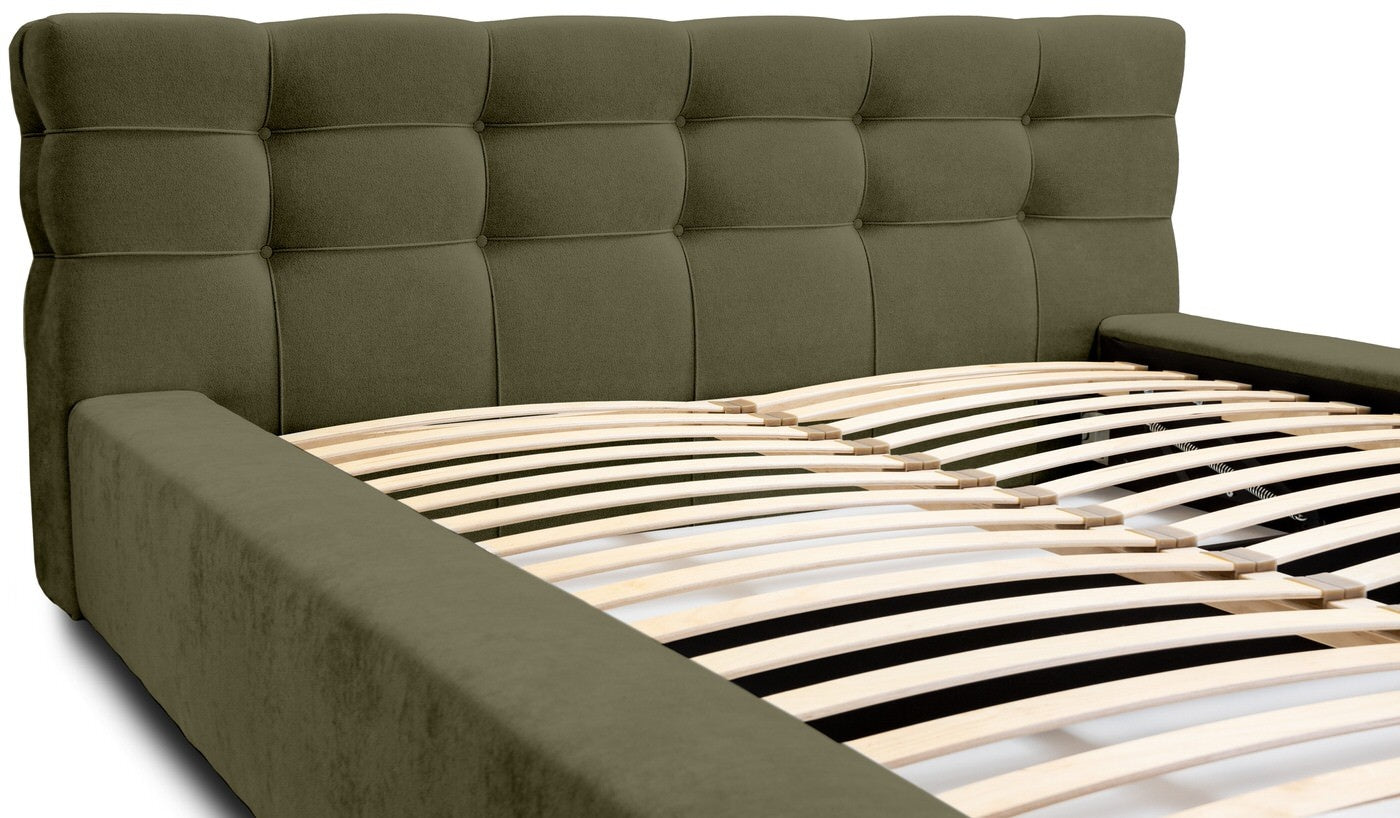 Trae Mobler Grace 180 x 200 cm Gestoffeerd Bed Bosgroen