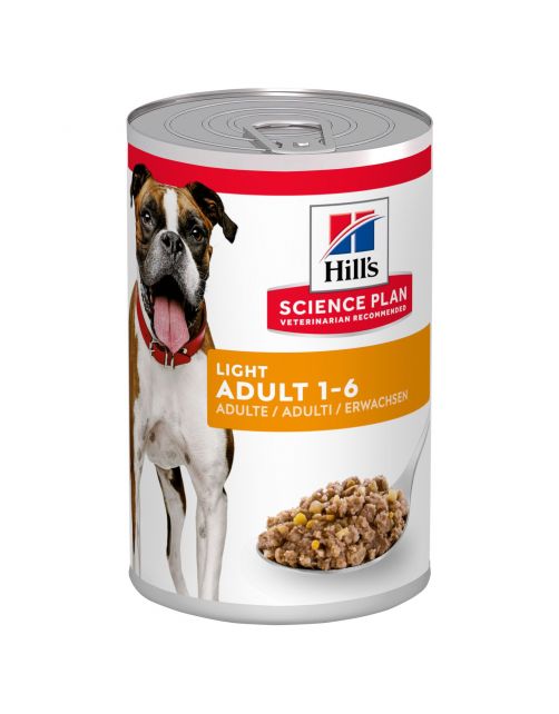 Hill's Canine Blik Adult Light - Hondenvoer - Kip 370 g