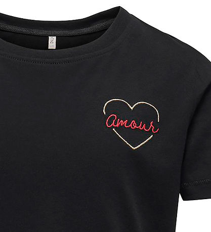 Kids Only T-shirt - KogBeate - Blåck/Amour