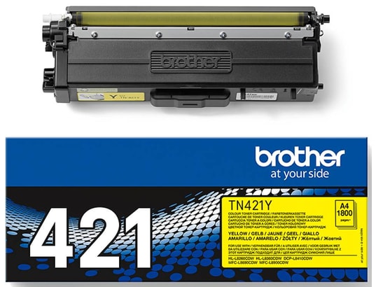 BROTHER - Cartouche toner TN421Y Jaune Jusqu'à 1800 pages