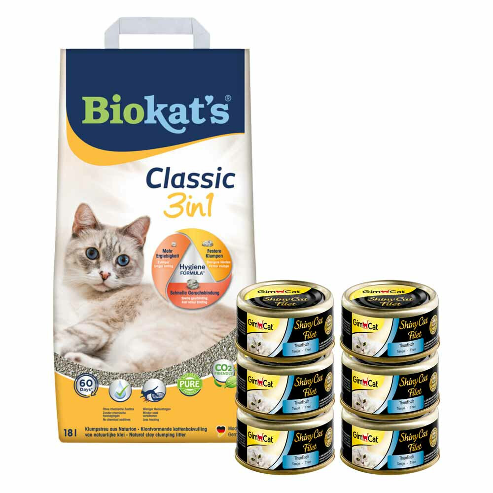 Biokat's Classic & GimCat ShinyCat Filet Tonijn Pakket