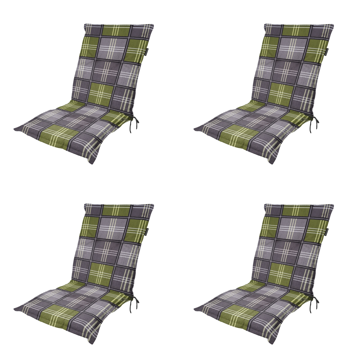 Madison Patchy olive Tuinstoelkussen - Set van 4