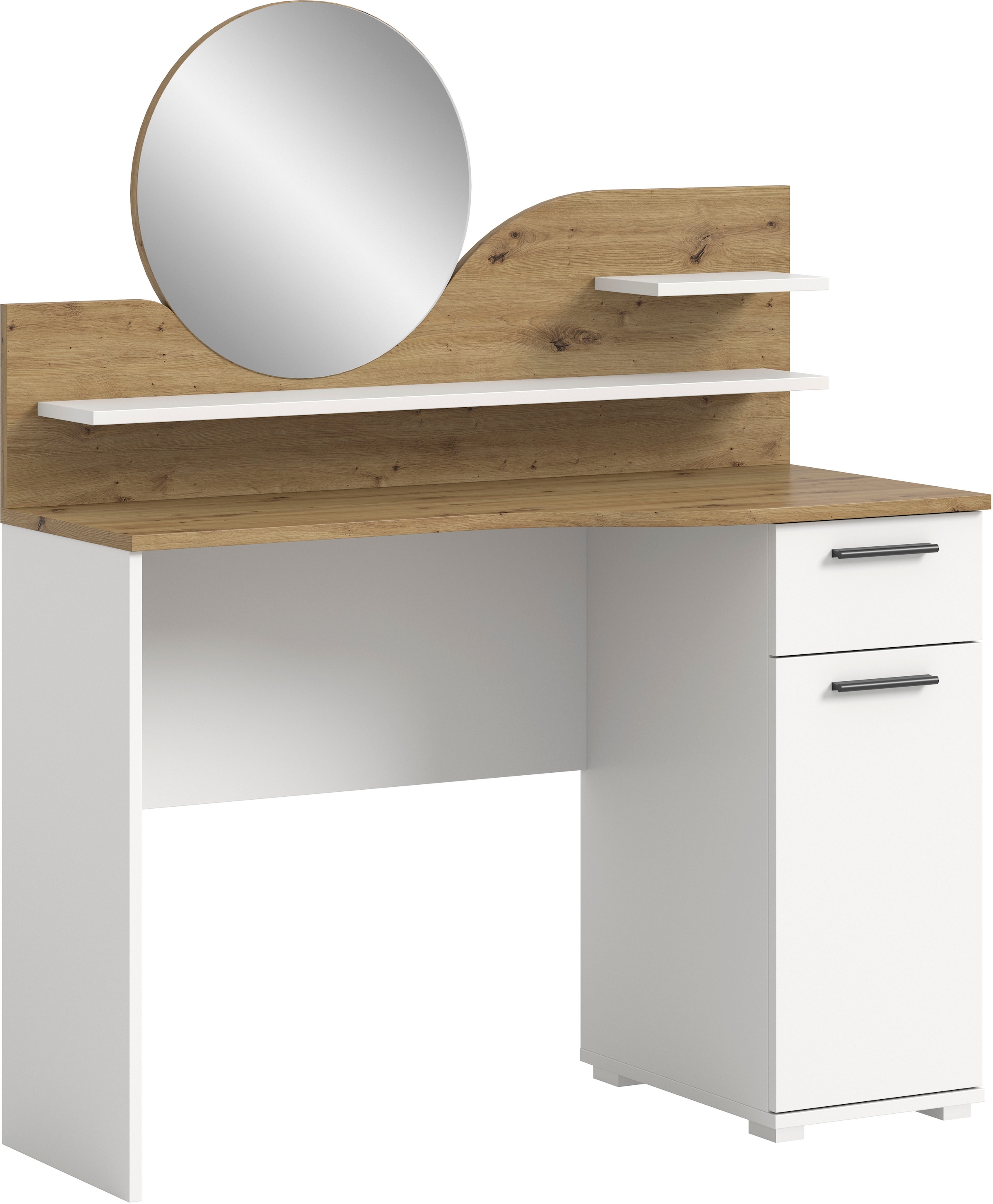 INOSIGN Konsolentisch »Hegomi, Breite 110 cm, 1 Tür, 1 Schubkasten, 2 Ablageböden, 1 Spiegel« Frisiertisch, Frisierkommode, Spiegeltisch, Schminktisch