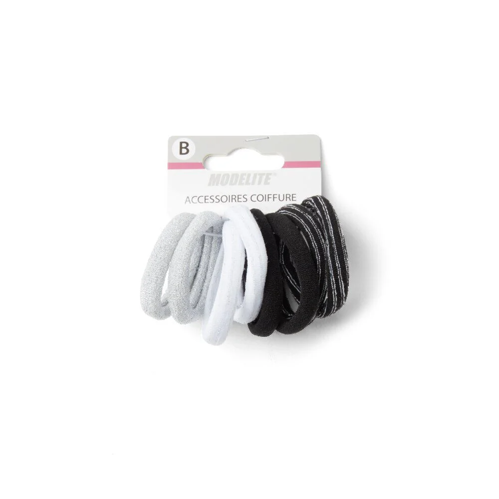 Lot de 8 élastiques à cheveux mousse polyester 4 coloris