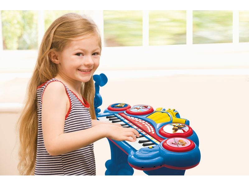 Lexibook Elektronisches Klavier Paw Patrol 24 Tasten Kleines Klavier für Kinder mit Sitz, Mikrofon und Aux-In-Kabel