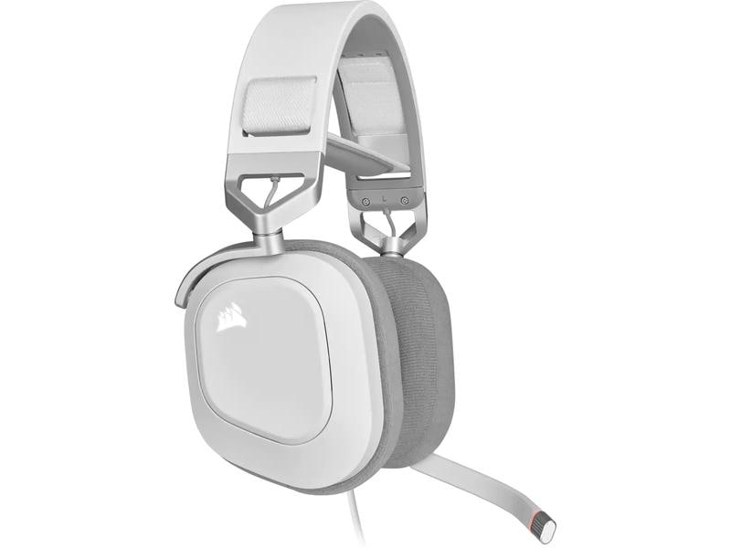 Corsair Headset HS80 RGB iCUE Weiss Gaming-Headset mit 7.1-Surround-Sound