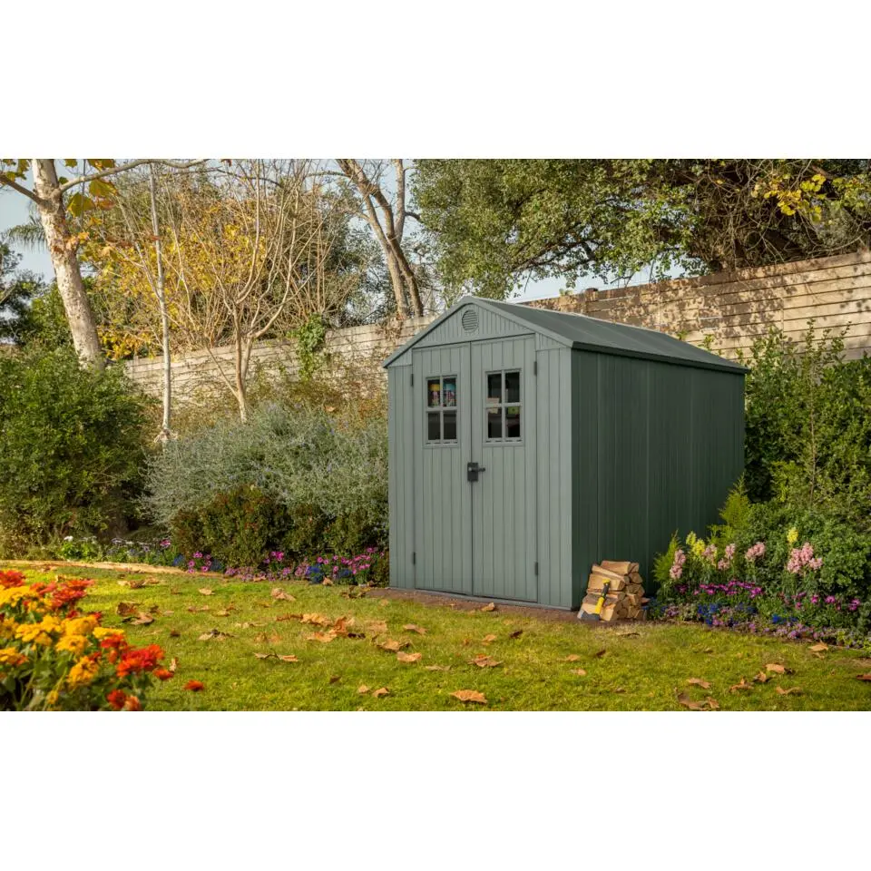 Keter Darwin 68 Tuinhuis - dubbele deuren   ramen - 190x244x221 - Groen