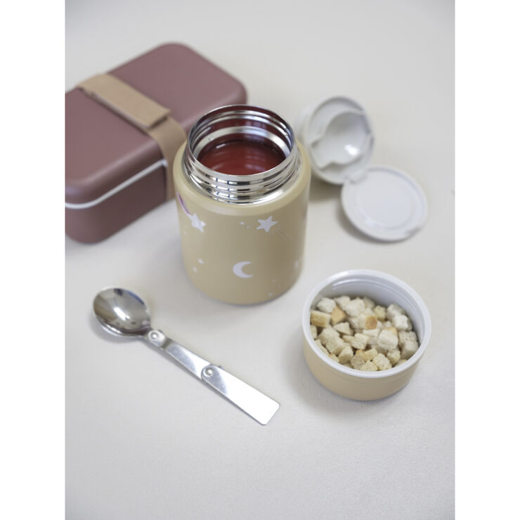 Fabelab Thermo Food Jar - Shooting Star - Caramel Multi print