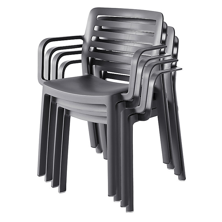 Fauteuil de jardin Active Living Wind en polypropylène (pp) - Coloris gris foncé - Hauteur 78,4 cm