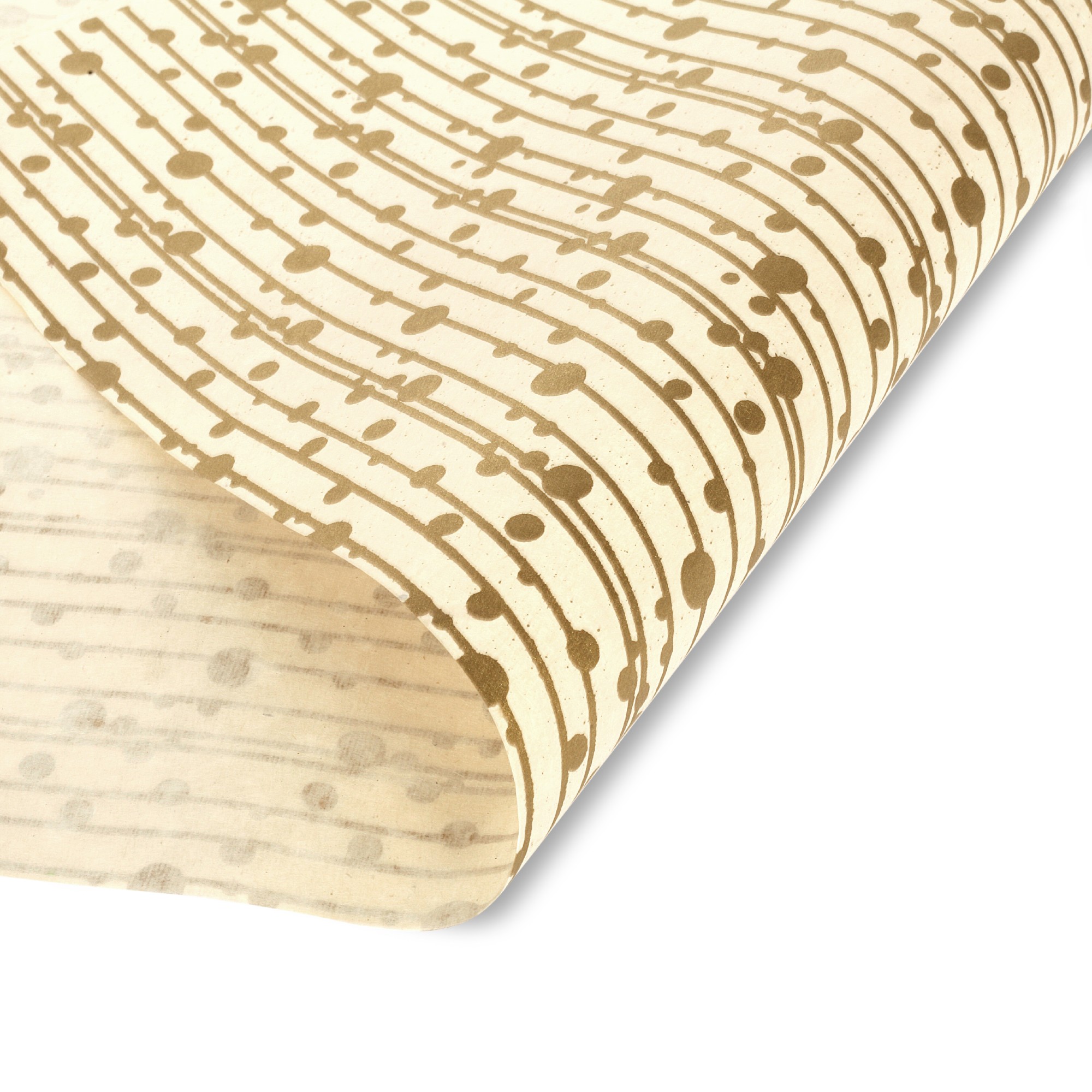Geschenkpapier Linien mit Punkten, weiß, gold, L 76 cm, B 51 cm günstig bestellen